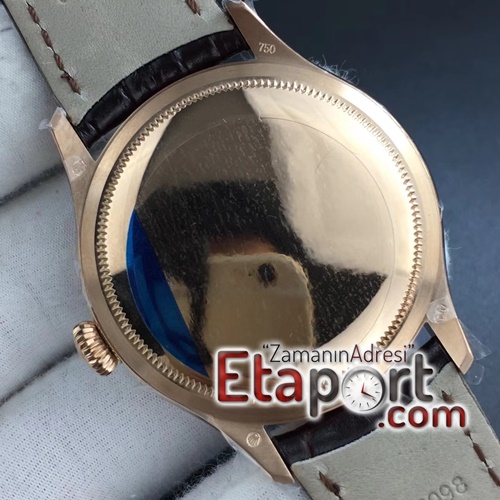 Rolex Cellini Time RG MKF 3132 Super Clone Eta Mekanizma Siyah Kadran Deri Kordon