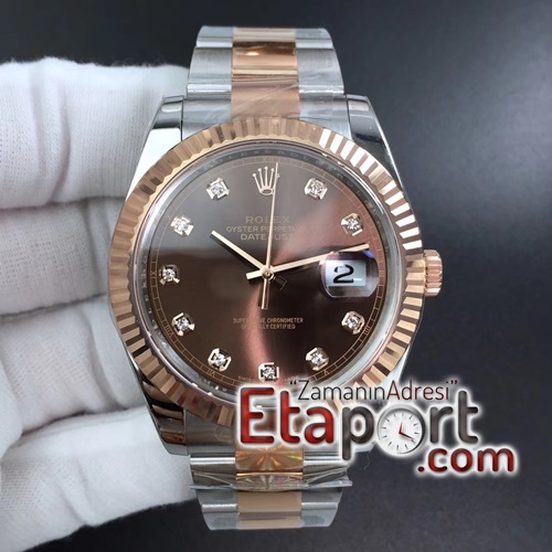Rolex DateJust 41 mm eta saat 126331 ARF 904L Steel Brown Dial Diamonds
