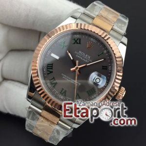 Rolex DateJust II 3235SH ETA SAAT 41mm GMF Best Edition RG Wrapped Roman Green Gray Dial on