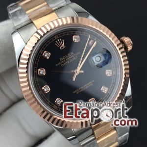 Rolex DateJust II 41mm GMF 11 Best Edition RG Wrapped Black Diamond Dial on SSYG Oyster Bracelet A3235