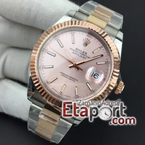 Rolex DateJust II super clon 41mm GMF Best Edition RG Wrapped Pink Sticks Dial on SSYG Oyster Bracelet A3235