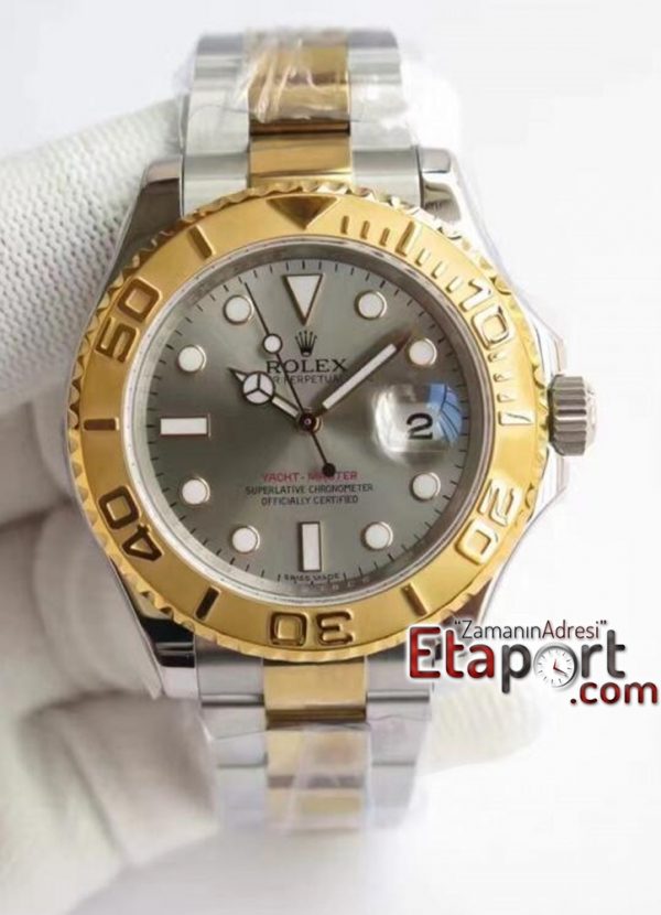 Rolex Yacht-Master II Clone Eta 3135 Swiss Mekanizma 40mm 316L Çelik Gri Kadran