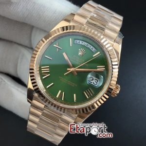 Day-Date 40 RG Noob 3255 Super Clone Eta Mekanizma Yeşil Kadran