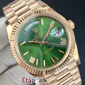 Day-Date 40 RG Noob 3255 Super Clone Eta Mekanizma Yeşil Kadran