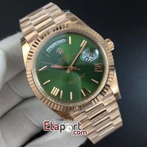 Day-Date 40 RG Noob 3255 Super Clone Eta Mekanizma Yeşil Kadran