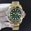 GMT-Master Rolex 3285 Black Ceramic YG Plated 904L Steel GMF 11 Best Edition Green Dial Super Clone Eta Mekanizma