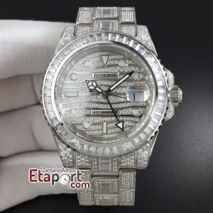 Rolex 2836 Clone GMT Master II BRIL Full Diamonds Watch TWF Best Edition