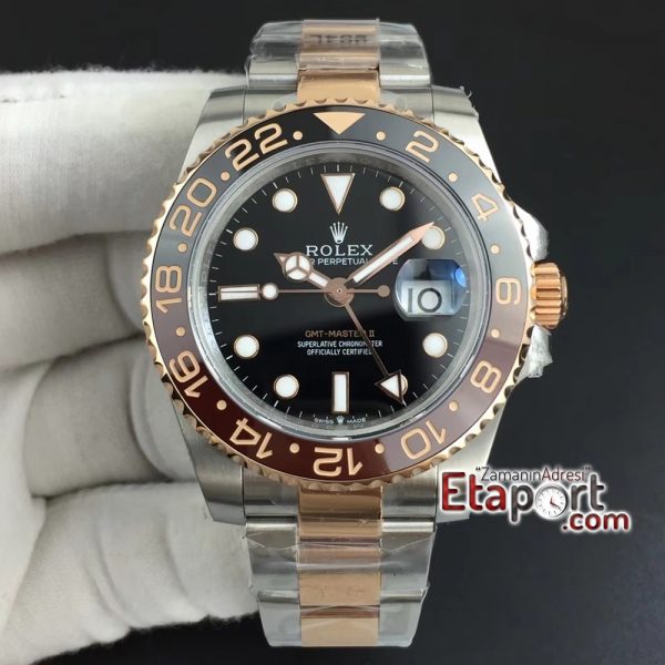 Rolex 2836 Swiss GMT-Master II CHNR BlackBrown Ceramic Bezel GMF 11 Best Edition on SSRG Bracelet 2836 Super Clone Eta Mekanizma