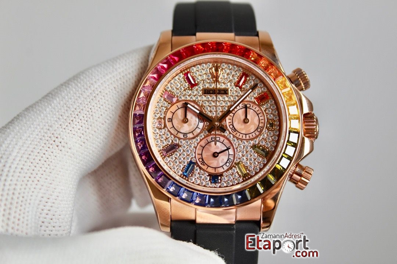 Rolex Daytona Rainbow Ta l 4130 Super Clone Eta Mekanizma 316L Ros