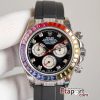 Rolex Daytona Taşlı Rainbow Super Clone 4130 Eta Mekanizma 316L Çelik Kasa Taşlı Kadran Ve Bezel