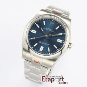 Rolex Eta Saat Oyster Perpetual Mavi Kadran 3132 Super Clone Eta Mekanizma 41mm 904L Çelik Kasa Kordon