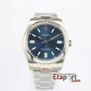 Rolex Eta Saat Oyster Perpetual Mavi Kadran 3132 Super Clone Eta Mekanizma 41mm 904L Çelik Kasa Kordon