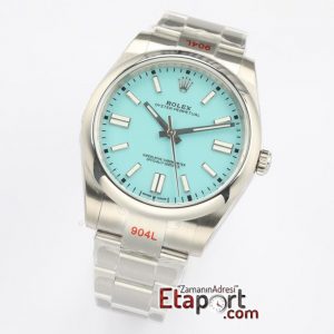 Rolex Eta Saat Oyster Perpetual Turkuaz Kadran 3132 Super Clone Eta Mekanizma 41mm 904L Çelik Kasa Kordon