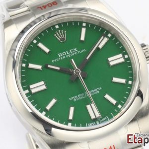 Rolex Eta Saat Oyster Perpetual Yeşil Kadran 3132 Super Clone Eta Mekanizma 41mm 904L Çelik Kasa Kordon