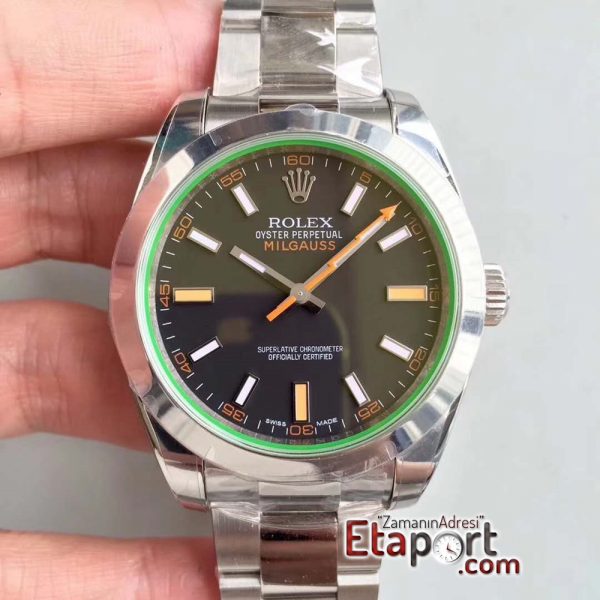 Rolex Milgauss 2824 ARF Yeşil Safir Cam Mavi Kadran