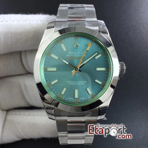 Rolex Milgauss GV Real Green Sapphire DJF 1-1 Best Edition Blue Dial on Super Clone 2836 Eta Mechanism 904L Steel