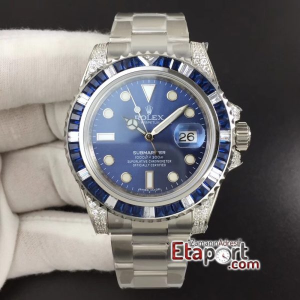Rolex Submariner Blue Diamonds Bezel SS GSF 11 Best Edition Blue Dial on Super Clon (7)