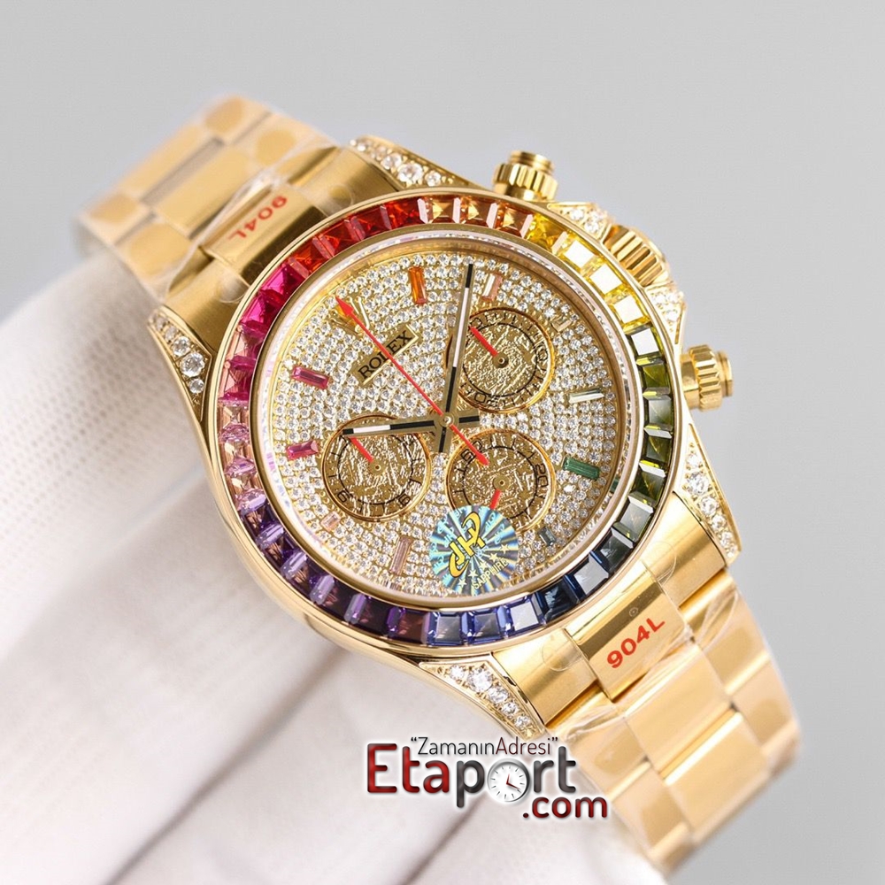 Rolex Ta l Daytona Super Clone 4130 Eta Mekanizma 316L Gold Celik