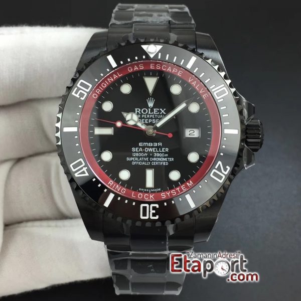 Sea-Dweller Ember 2836 Swiss Super Clone Eta Mekanizma 904L Çelik Siyah Kadran ve Siyah Bezel